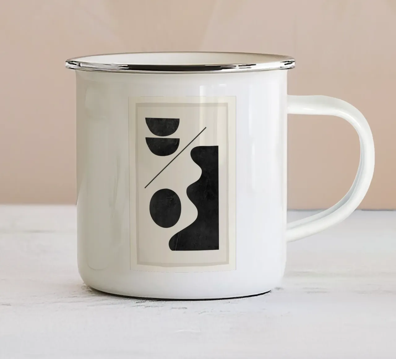 Forme astratte moderne e minimali 188 tazza in smalto da ThingDesign