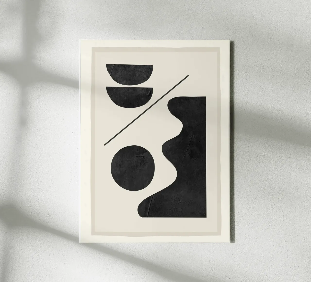 Moderne abstracte minimale vormen 188 canvas met Baklijst van ThingDesign