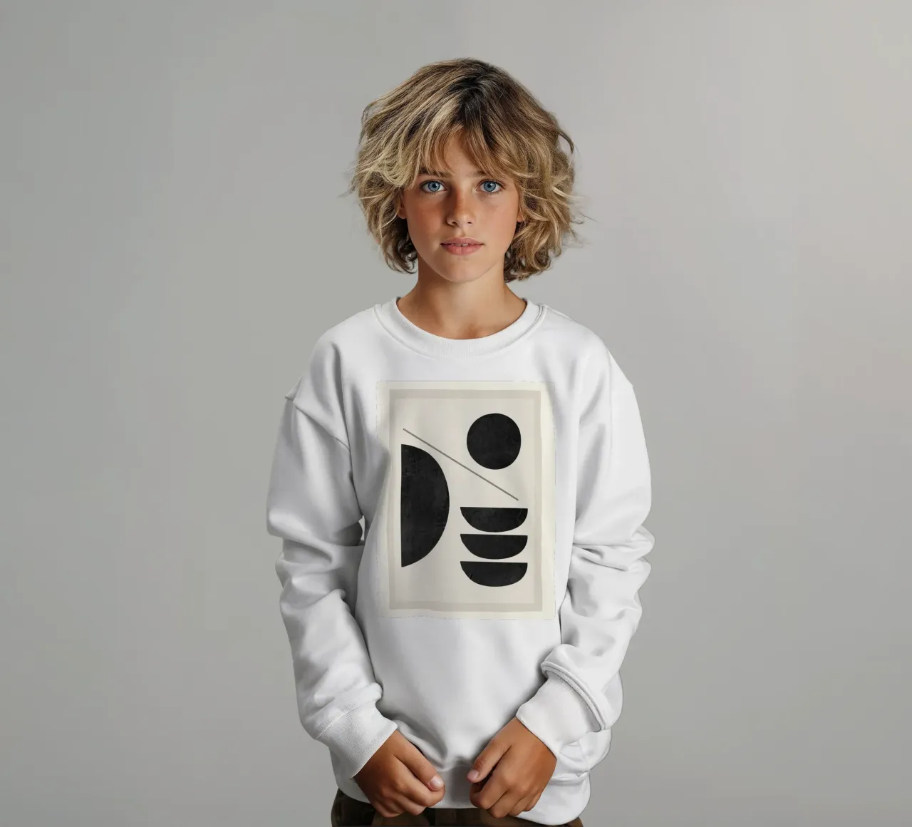 Modern Abstract Minimal Shapes 187 kids sweatshirt by ThingDesign