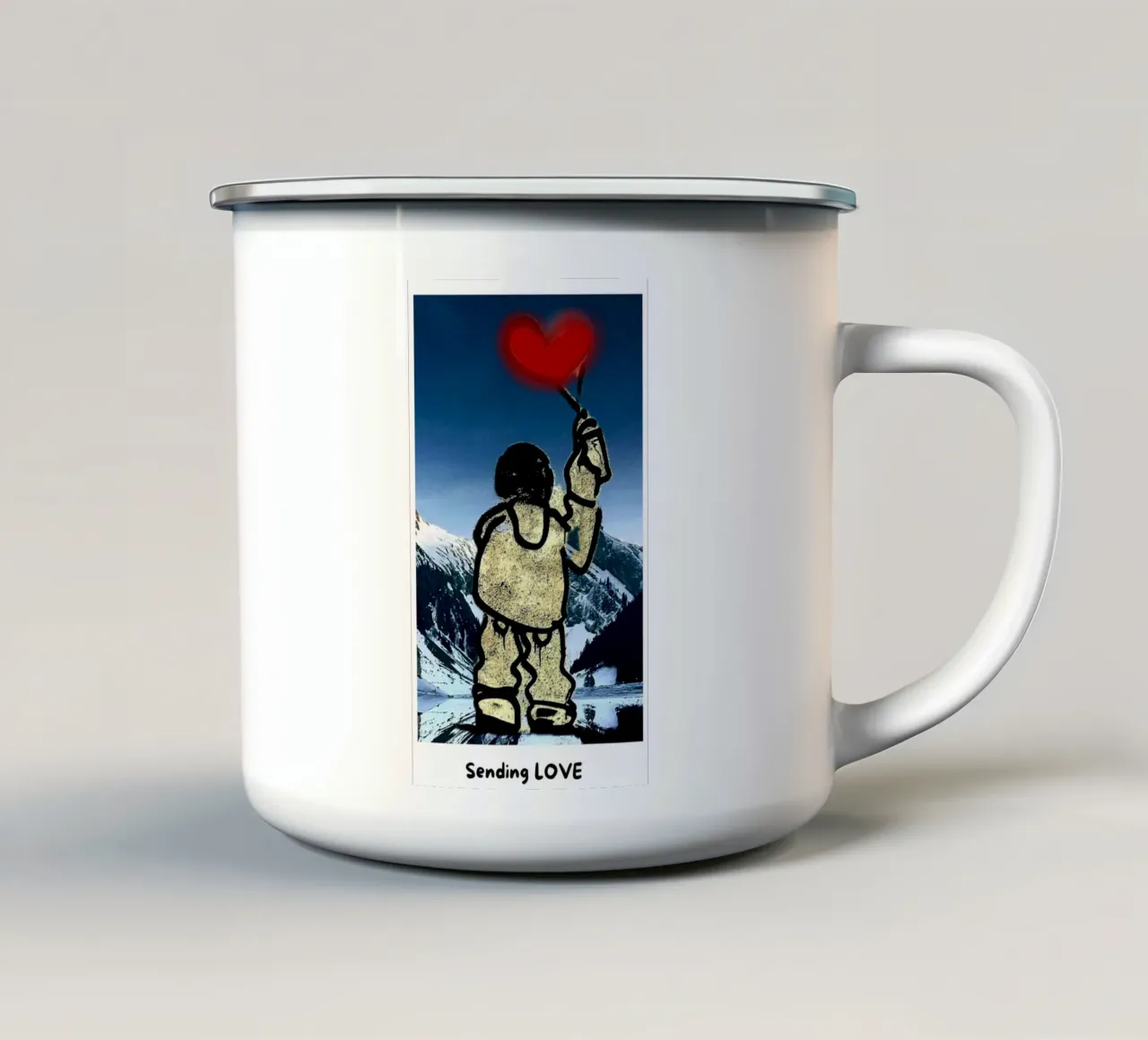 Sending LOVE tazza in smalto da Tabea Jule