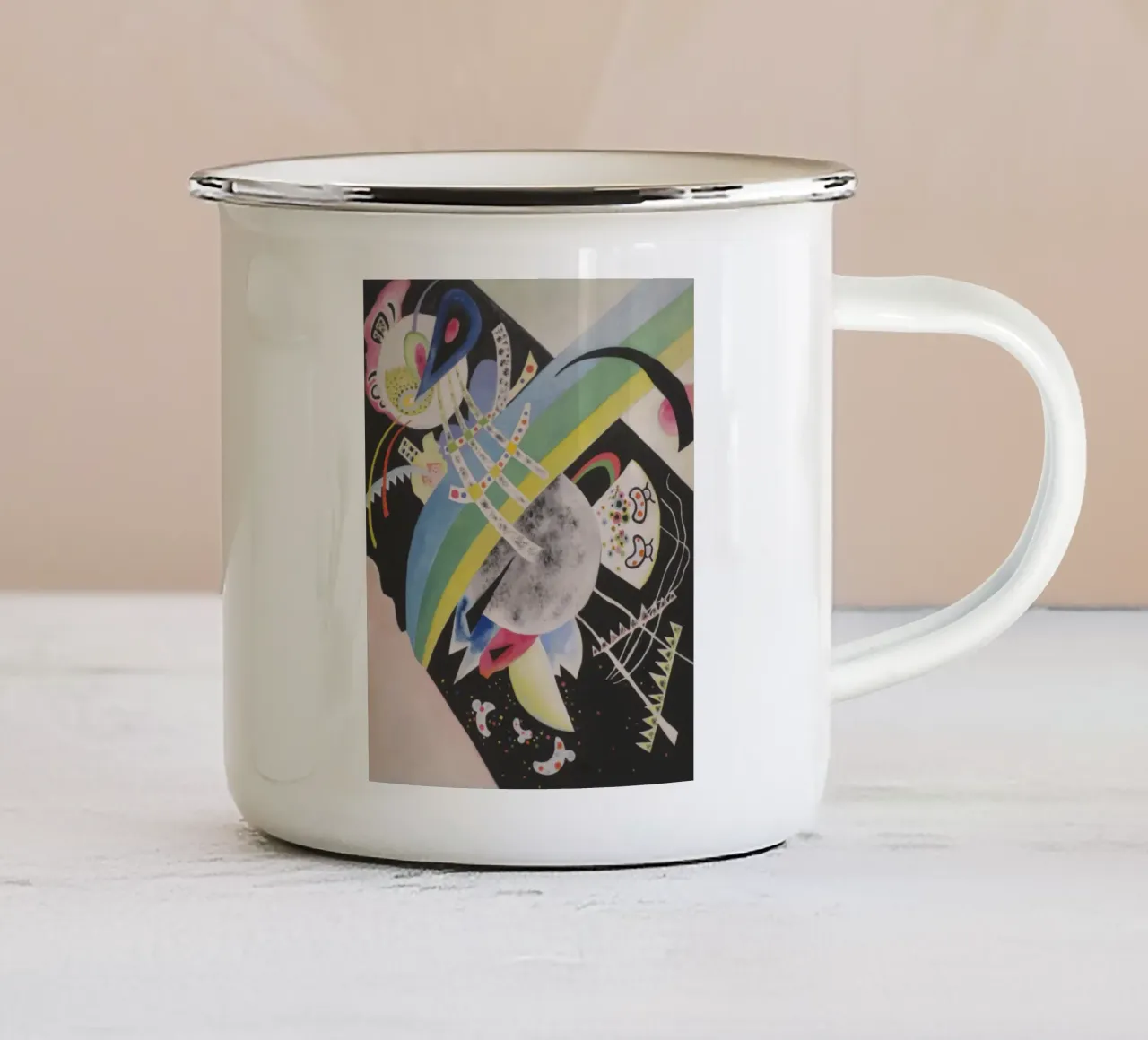 Wassily Kandinsky - Cerchi sul nero tazza in smalto da William Store