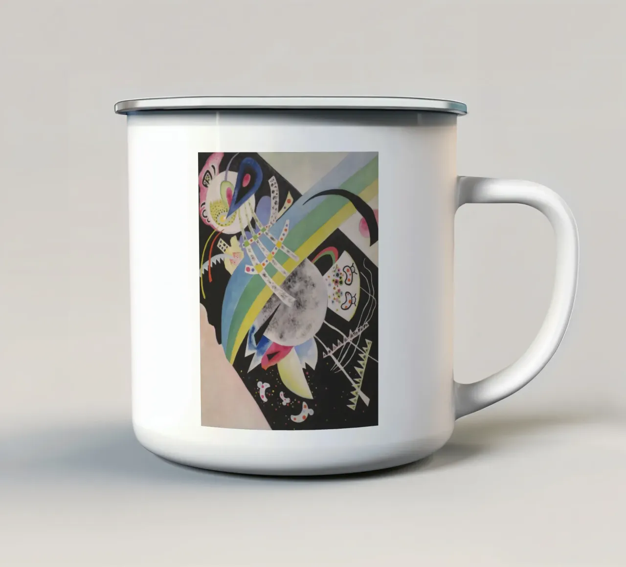 Wassily Kandinsky - Cerchi sul nero tazza in smalto da William Store