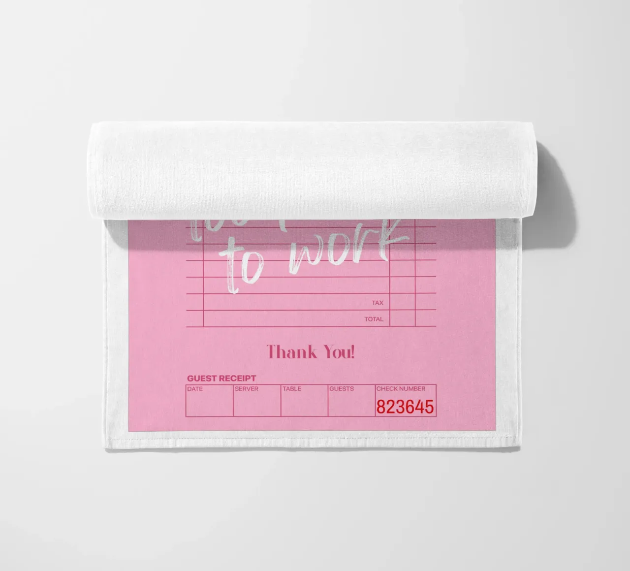 I'm just too pretty to work, Guest check poster, Retro Art beach towel by Coquette Club
