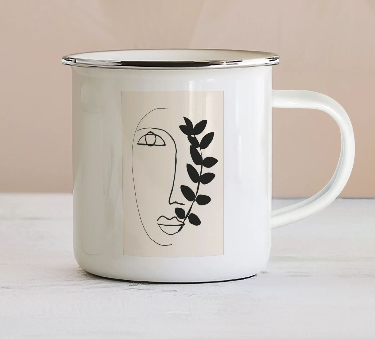 Volto astratto 3 tazza in smalto da ThingDesign