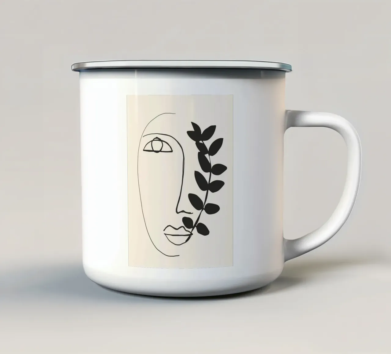Volto astratto 3 tazza in smalto da ThingDesign