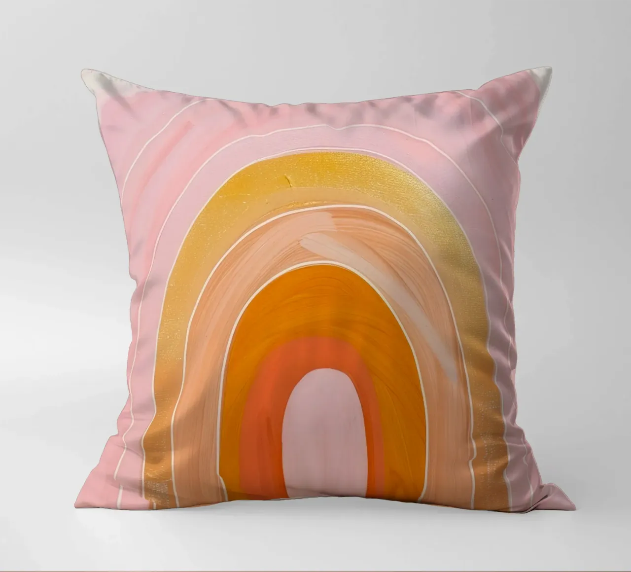 Boho Rainbow Poster, Vibrant Print, Abstract Wall Art decorative cushion by ArtHaus