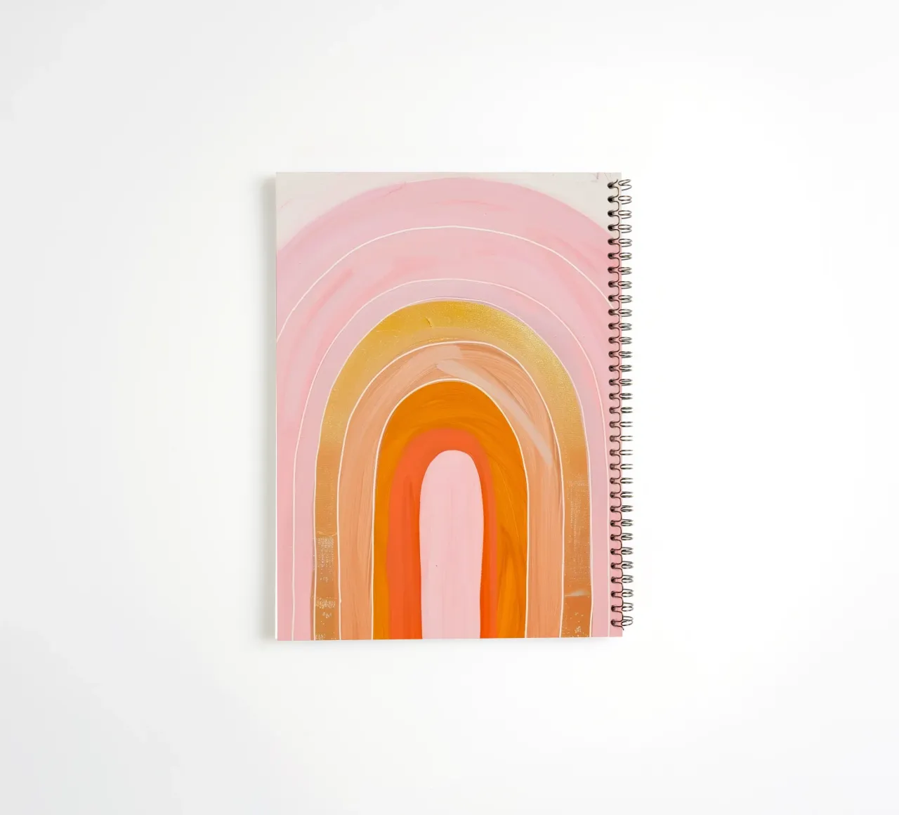 Boho Rainbow Poster, Vibrant Print, Abstract Wall Art spiral notebook by ArtHaus