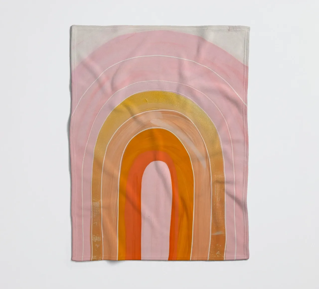 Boho Rainbow Poster, Vibrant Print, Abstract Wall Art fleece blanket by ArtHaus