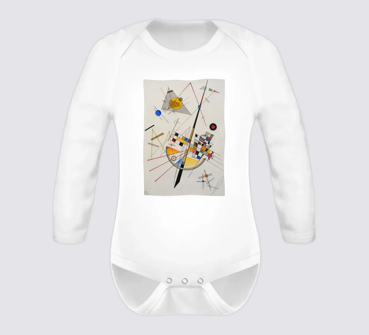 Wassily Kandinsky - Delicate Tension long-sleeve baby romper by William Store