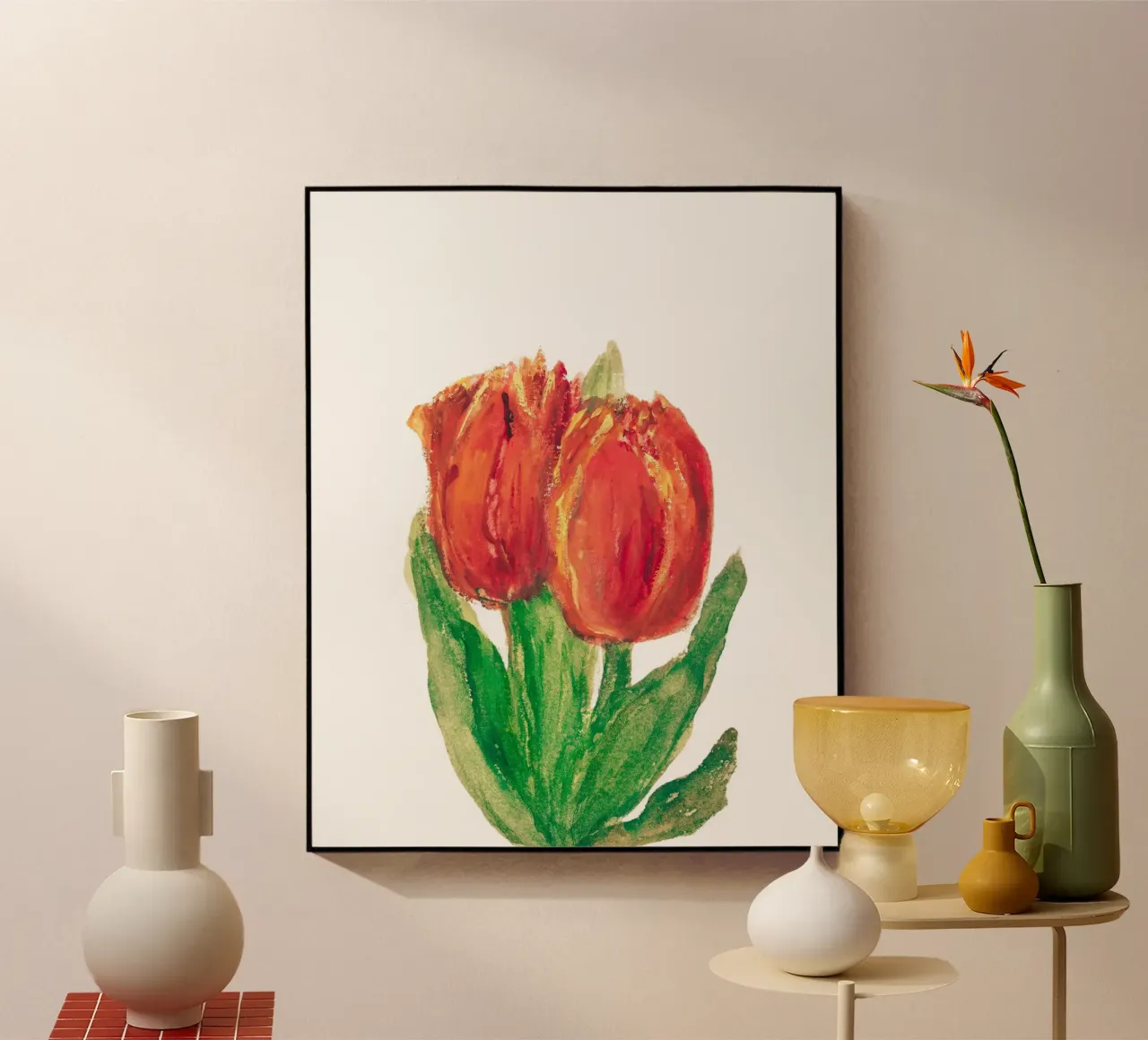 Two Red Tulips plexiglass da Second Canvas