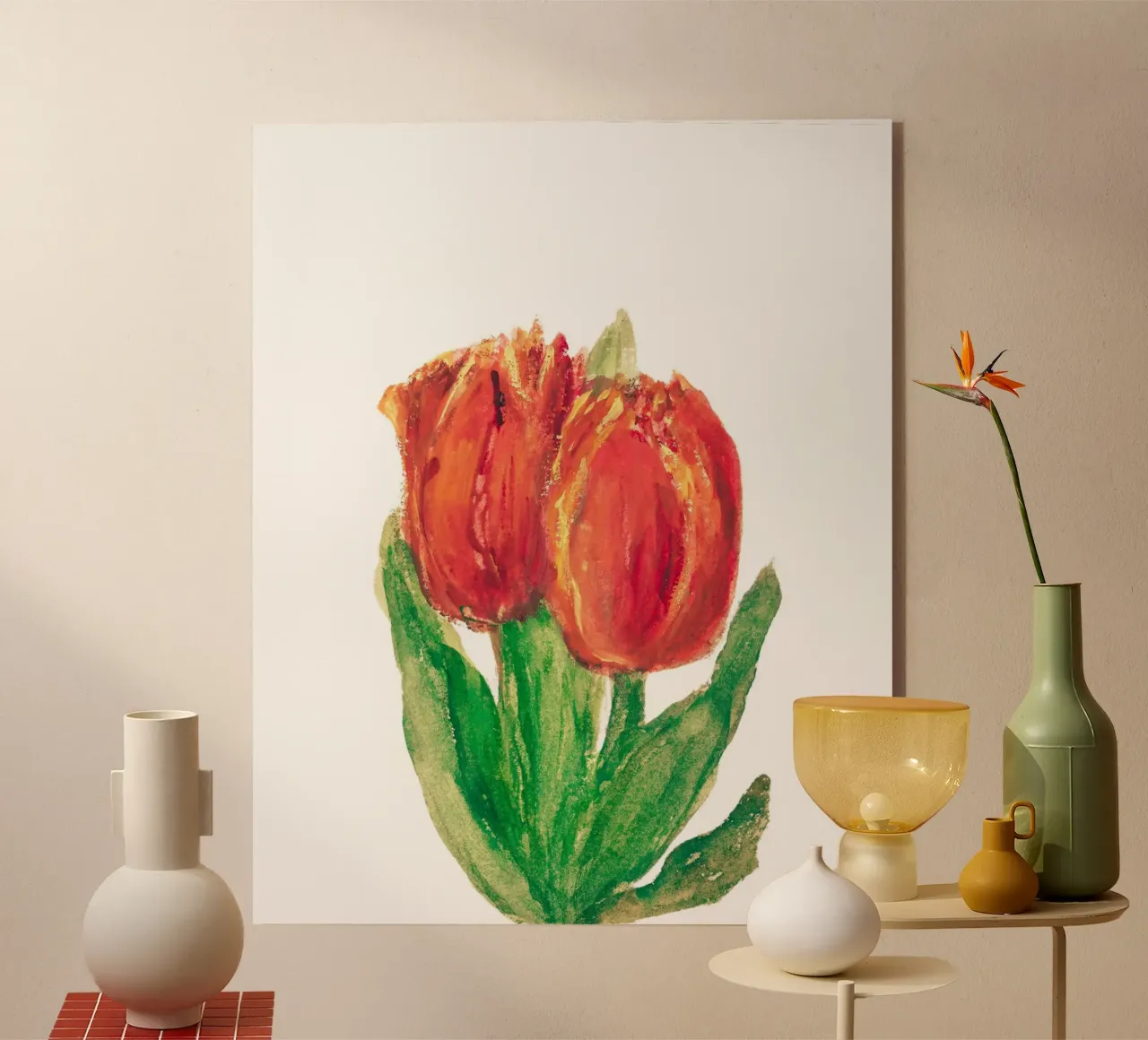 Two Red Tulips plexiglass da Second Canvas