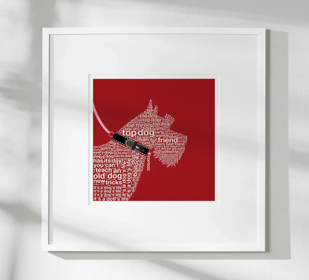 Ritratto tipografico di cane Terrier - Rosso poster da Dominique Vari Words