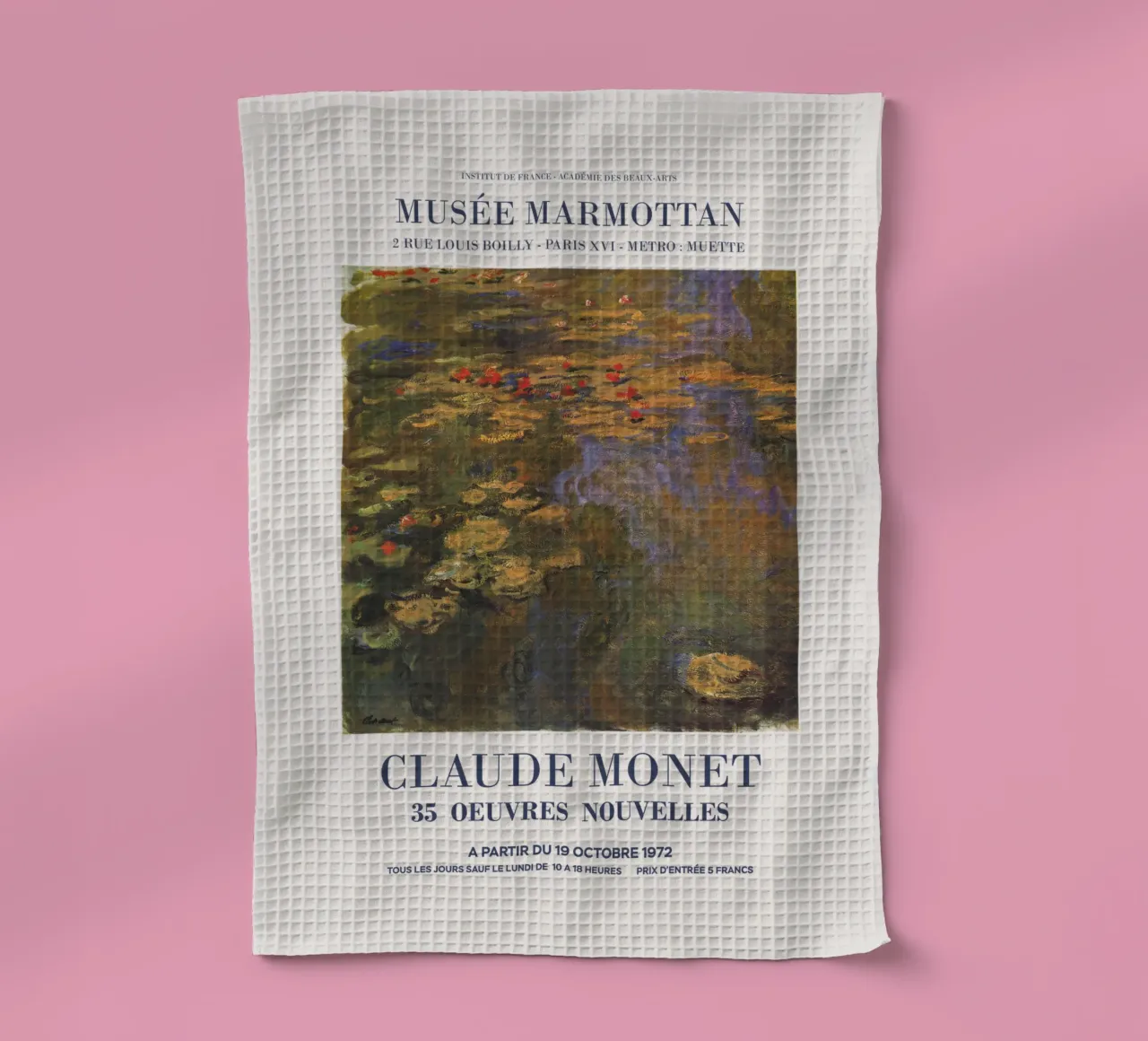 Mostra d'arte di Claude Monet canovaccio da cucina da Vintagrafica