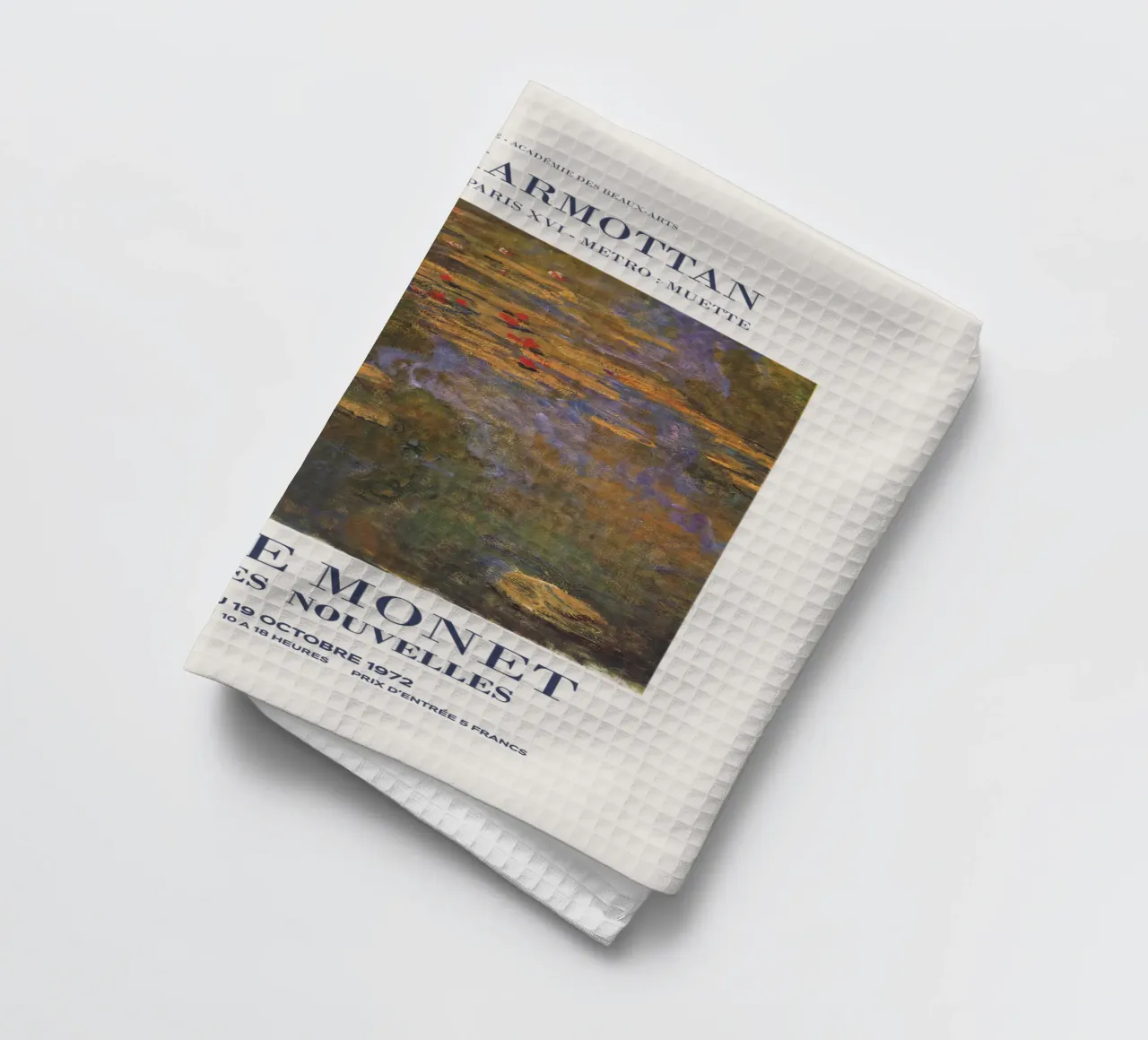 Mostra d'arte di Claude Monet canovaccio da cucina da Vintagrafica