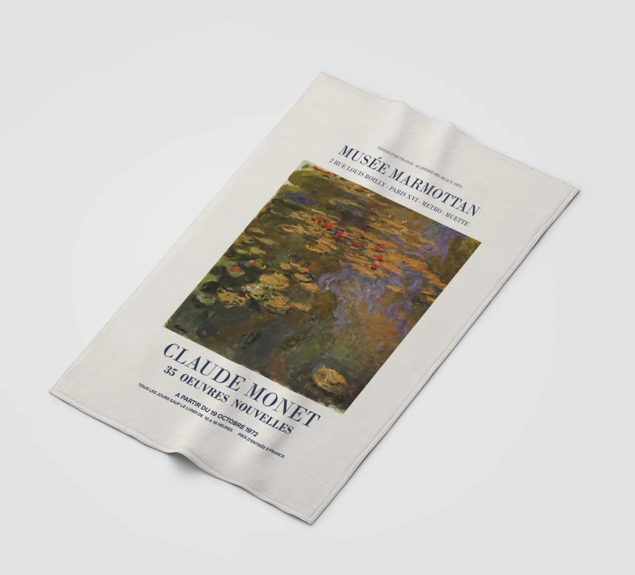 Claude Monet Art Exhibition fleece blanket by Vintagrafica