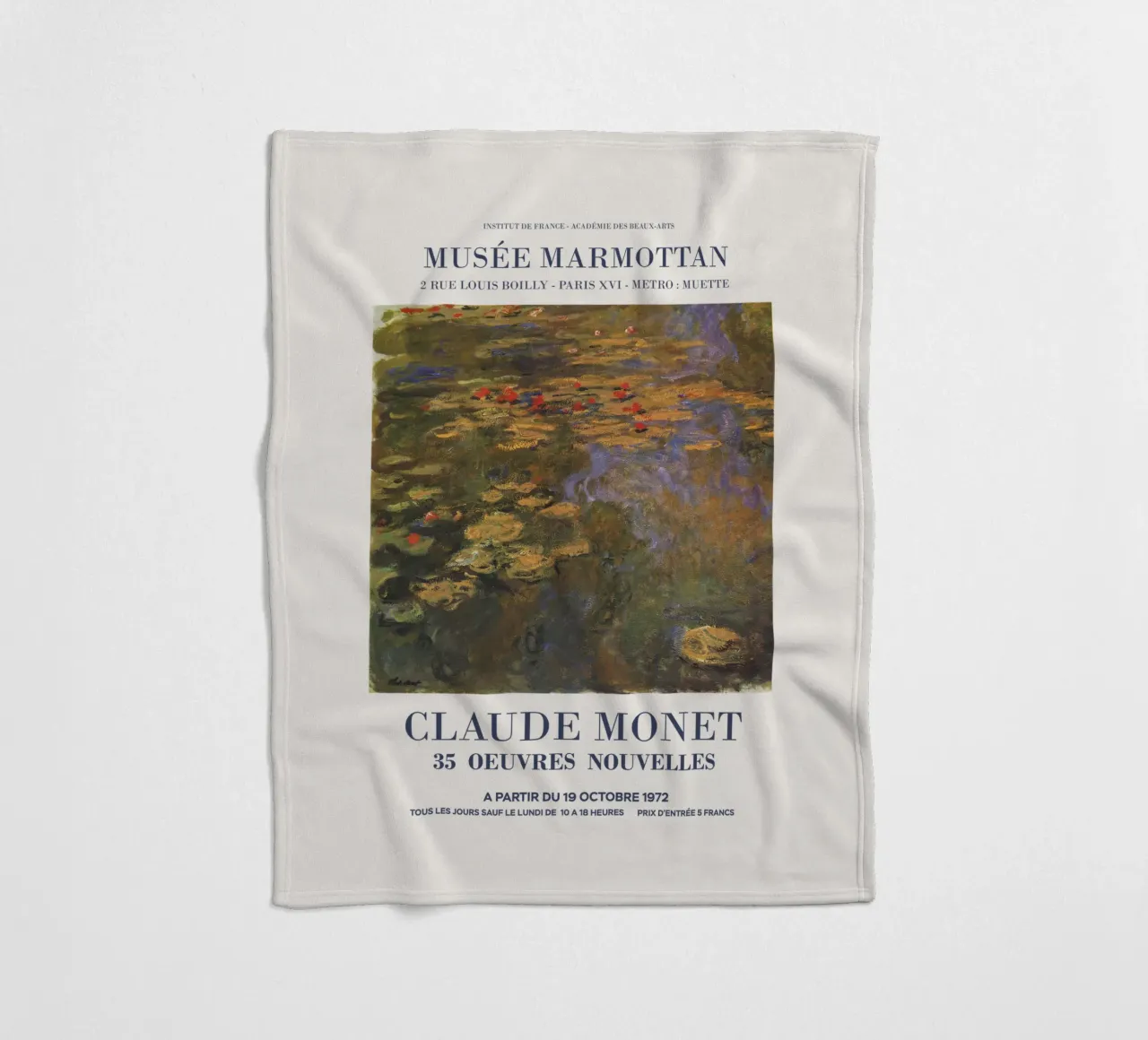 Claude Monet Art Exhibition fleece blanket by Vintagrafica