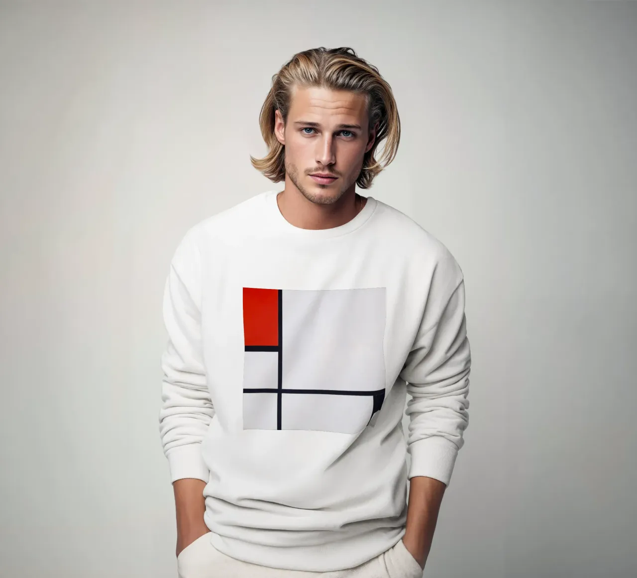 Piet Mondrian - Composizione n. I, con rosso e nero felpa da William Store