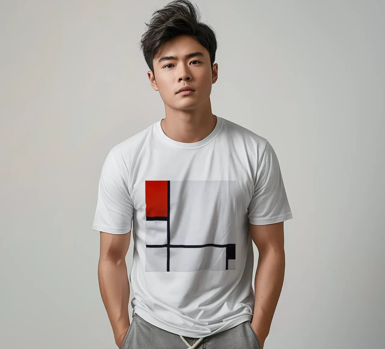 Piet Mondrian - Composizione n. I, con rosso e nero t-shirt da William Store
