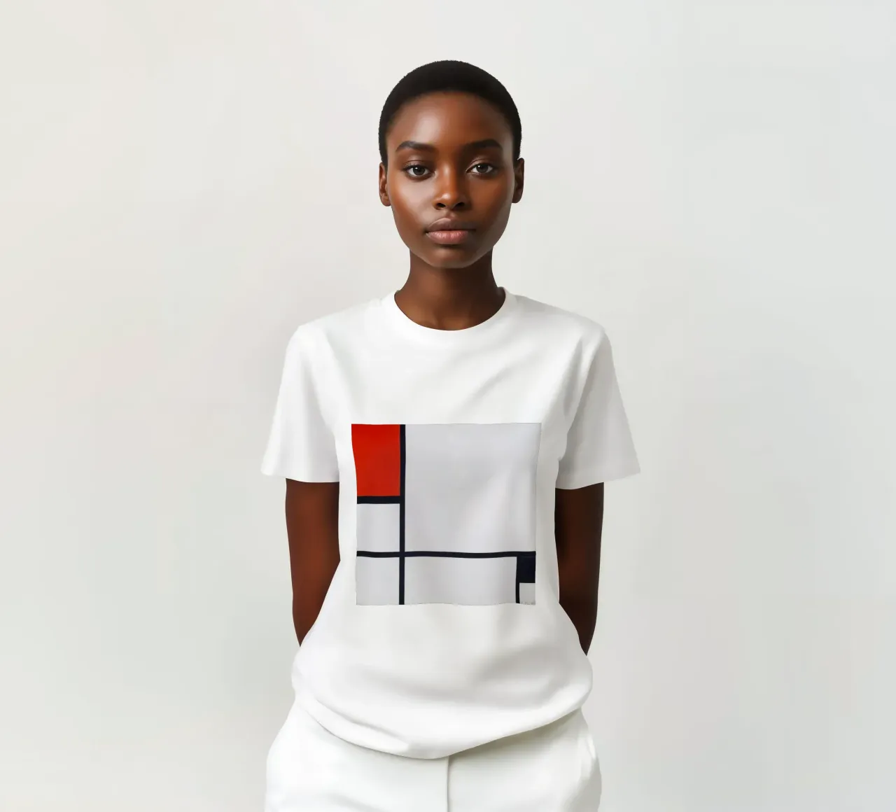 Piet Mondrian - Composition No. I, with red and black t-shirt by William Store