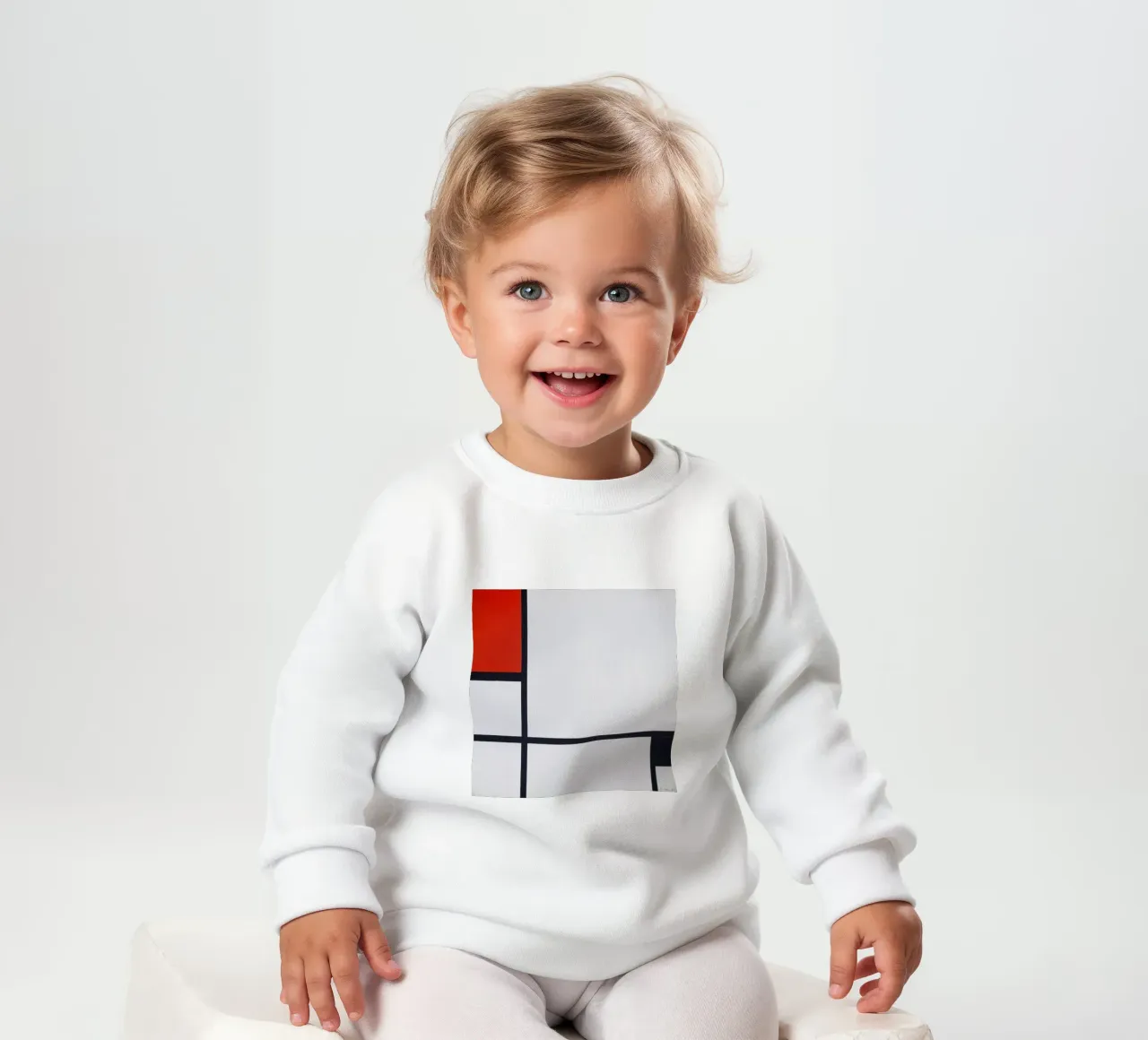 Piet Mondrian - Komposition Nr. I, mit Rot und Schwarz Baby Sweatshirt von William Store