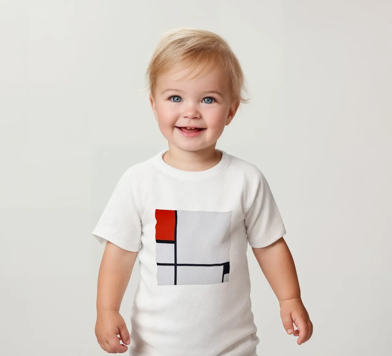 Piet Mondrian - Composizione n. I, con rosso e nero maglietta neonato da William Store