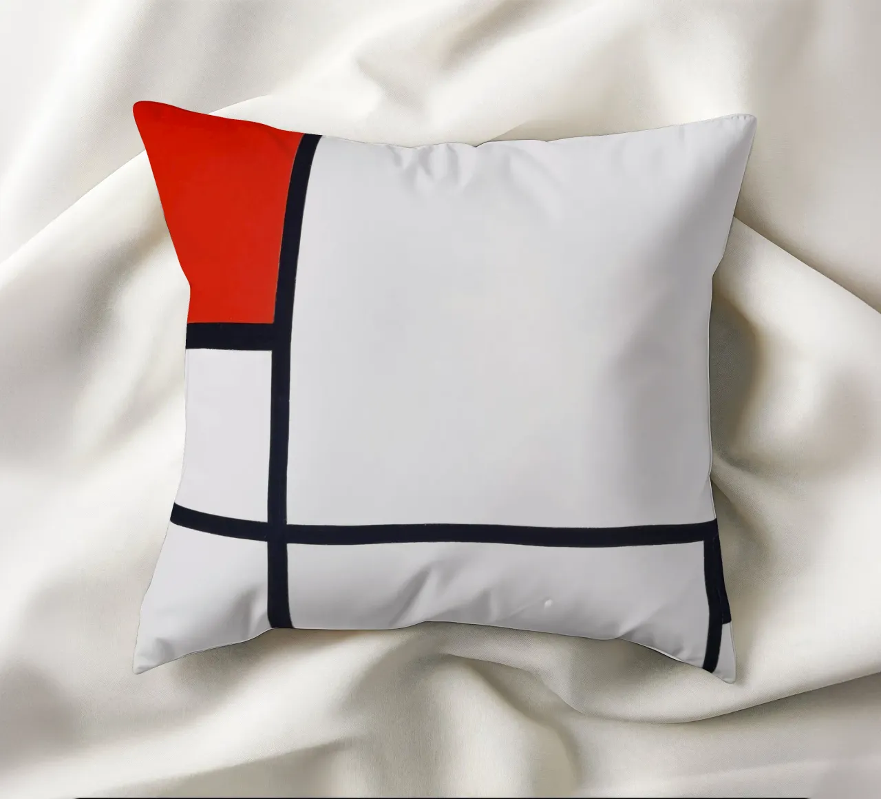 Piet Mondrian - Komposition Nr. I, mit Rot und Schwarz Kissen von William Store
