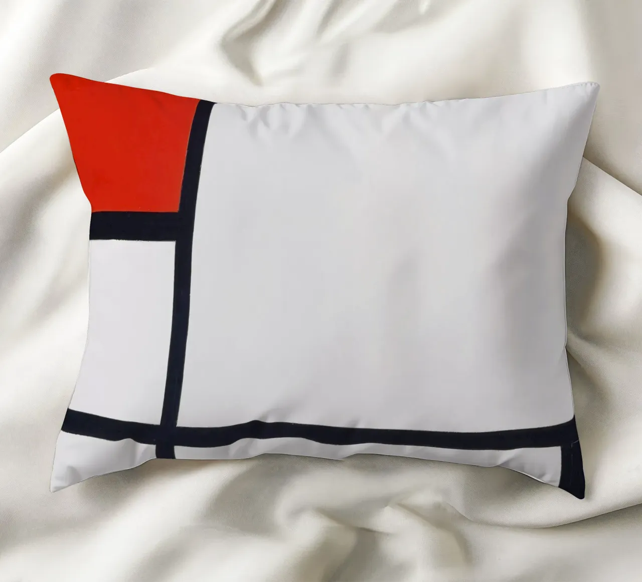 Piet Mondrian - Komposition Nr. I, mit Rot und Schwarz Kissen von William Store