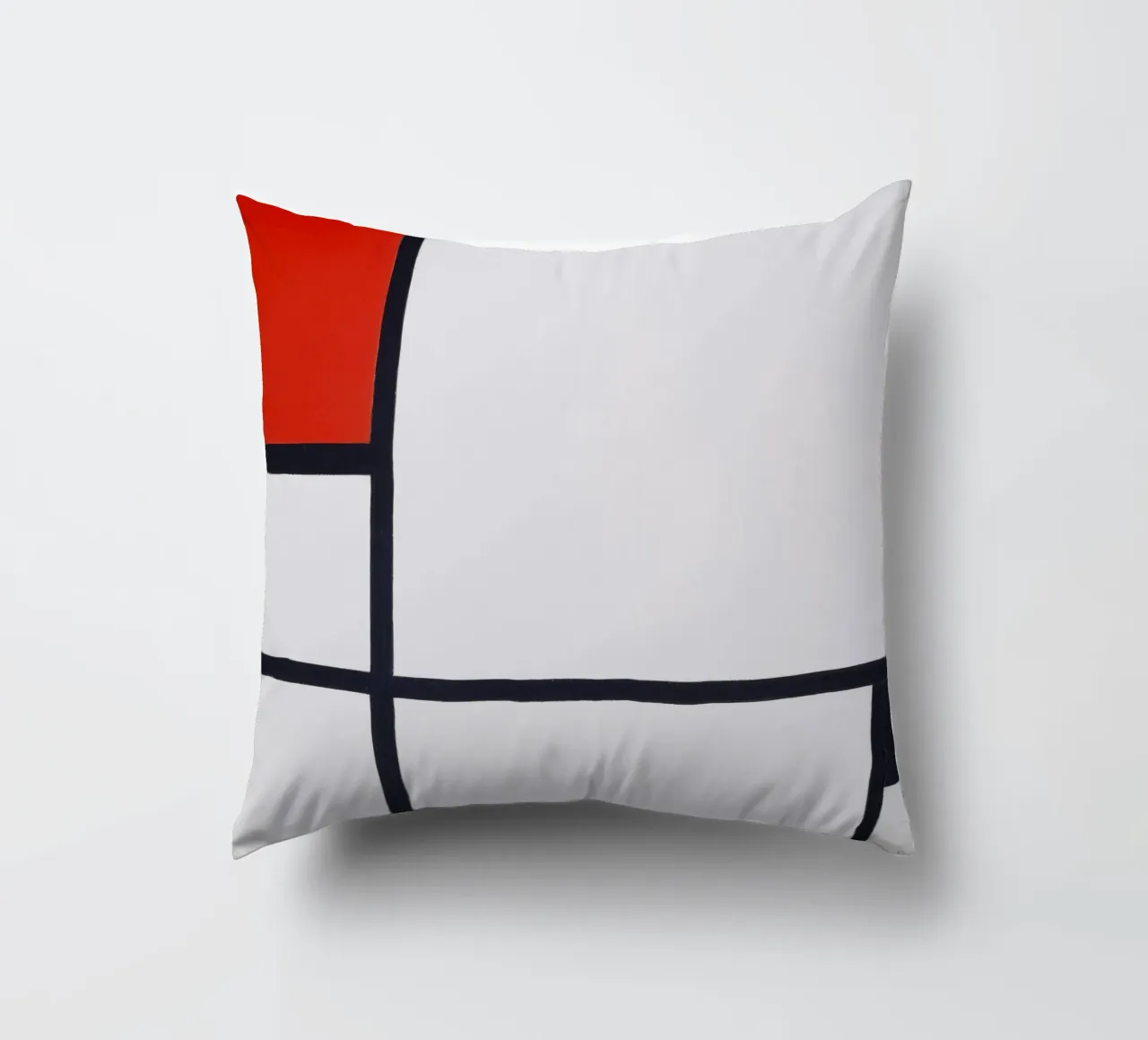 Piet Mondrian - Komposition Nr. I, mit Rot und Schwarz Kissen von William Store