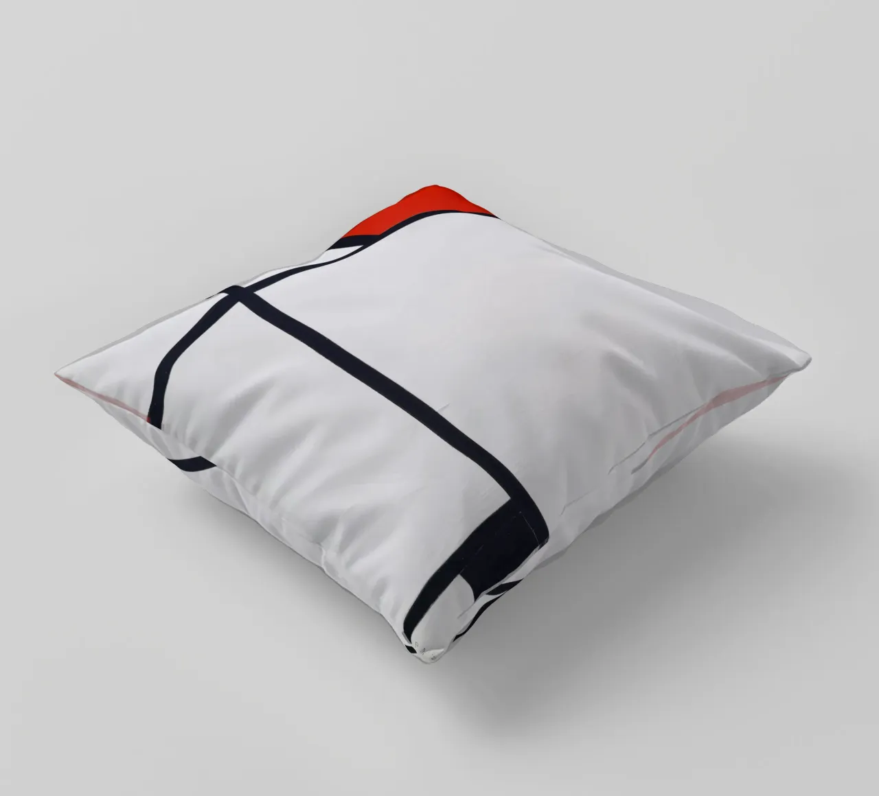 Piet Mondrian - Komposition Nr. I, mit Rot und Schwarz Kissen von William Store