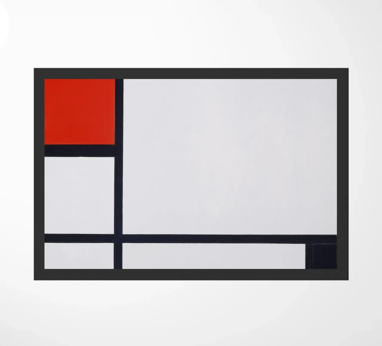 Piet Mondriaan - Compositie Nr. I, met rood en zwart deurmat van William Store