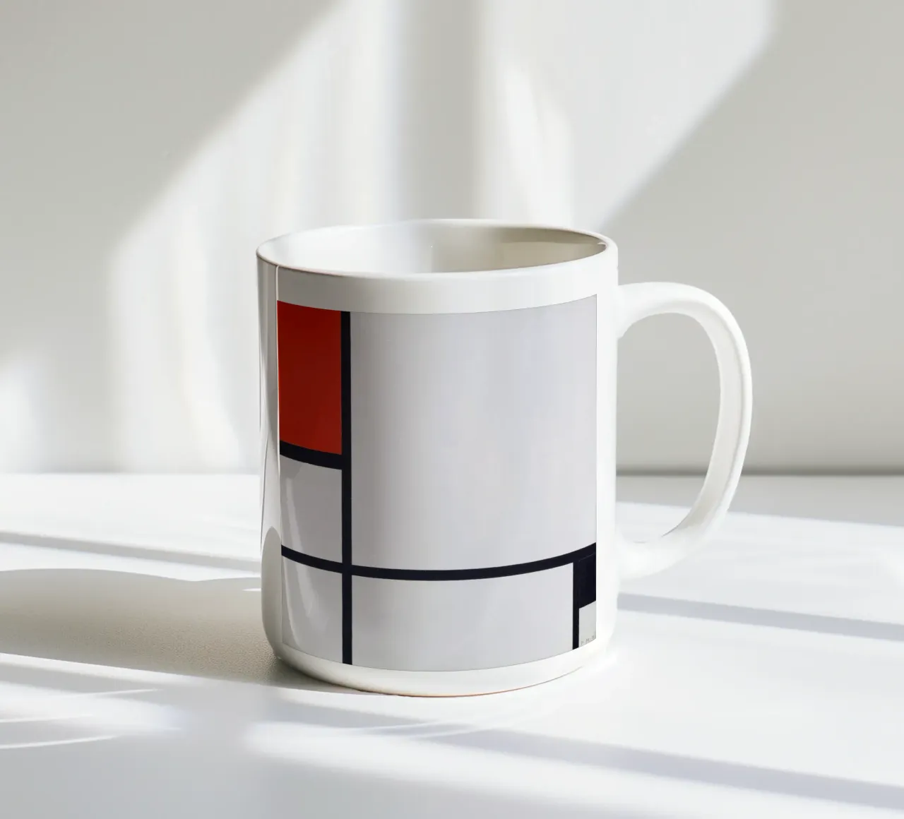 Piet Mondrian - Composizione n. I, con rosso e nero tazza in ceramica da William Store