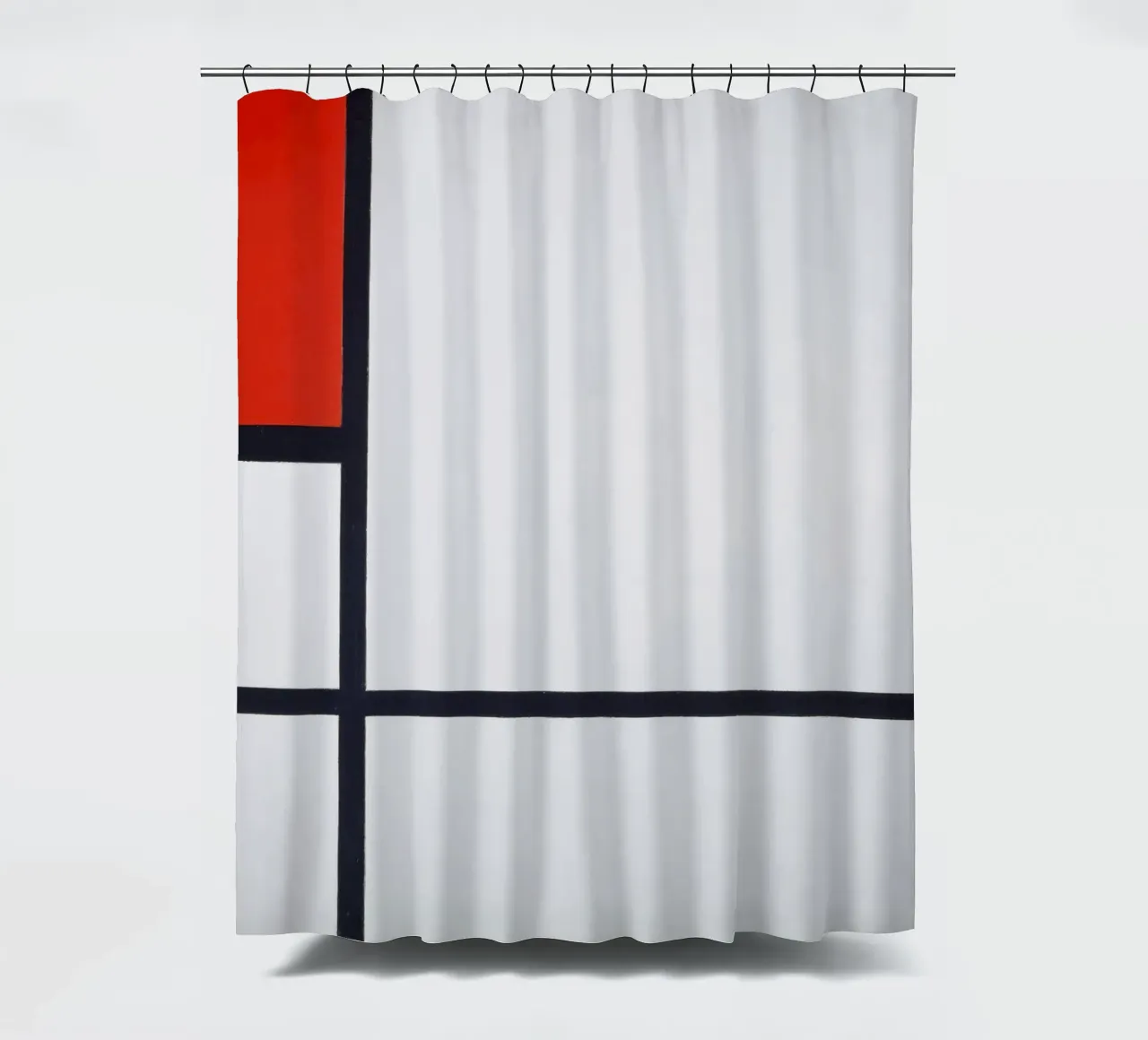Piet Mondrian - Composizione n. I, con rosso e nero tenda da doccia da William Store