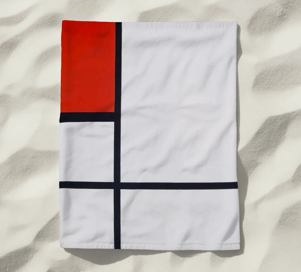 Piet Mondrian - Composizione n. I, con rosso e nero telo mare da William Store