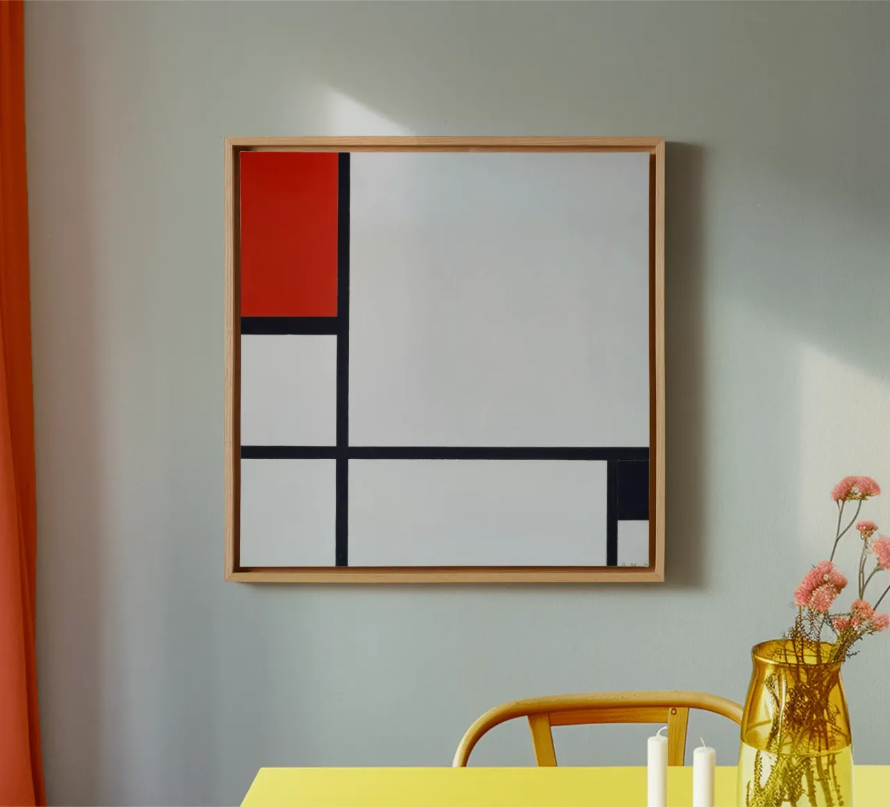 Piet Mondriaan - Compositie Nr. I, met rood en zwart canvas van William Store