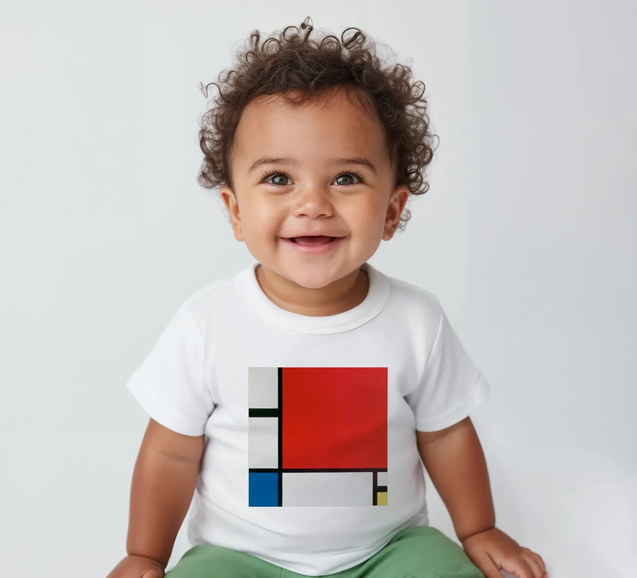 Piet Mondriaan, Composizione Mondrian II in rosso, blu, giallo maglietta neonato da William Store