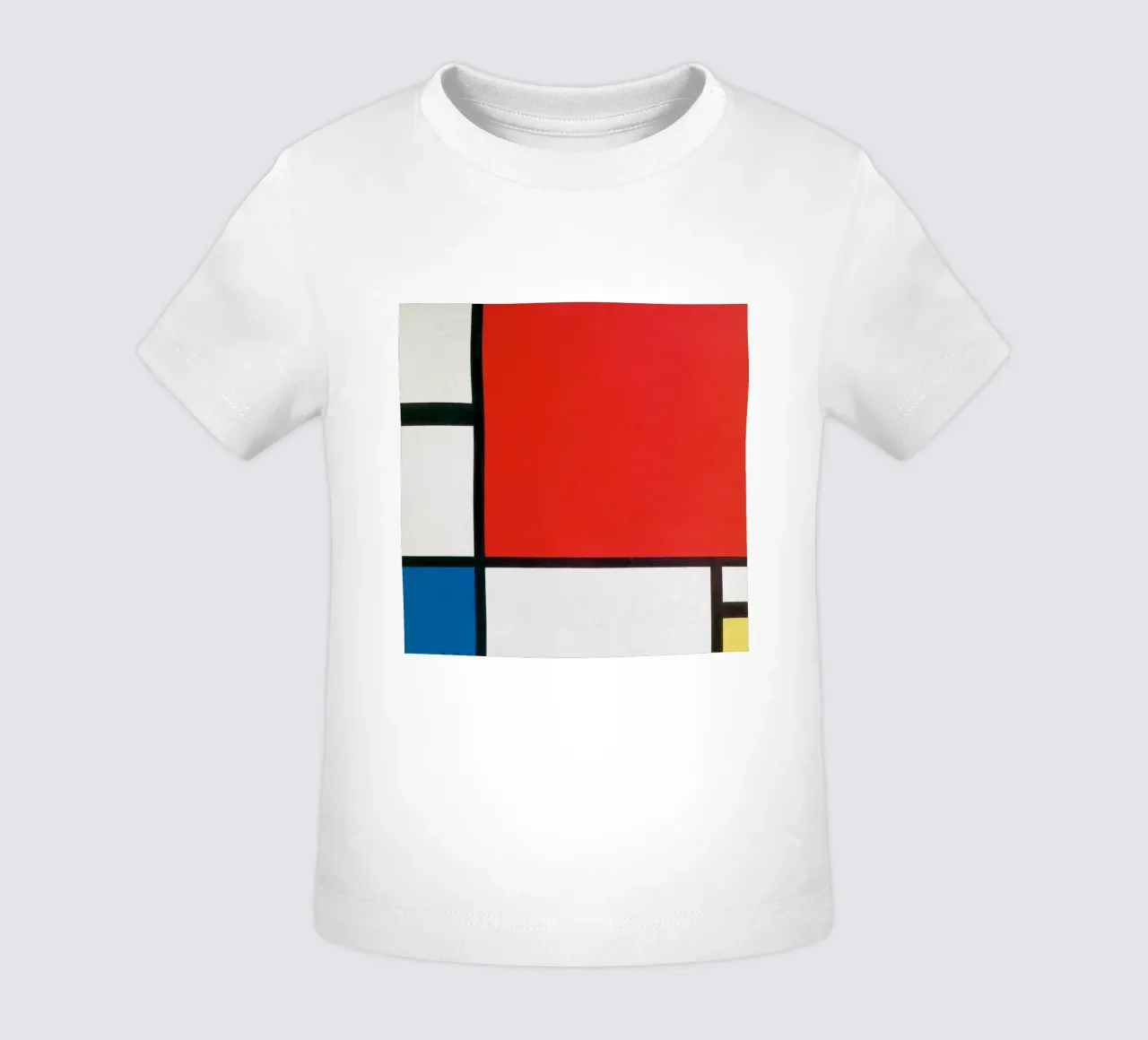 Piet Mondriaan, Composizione Mondrian II in rosso, blu, giallo maglietta neonato da William Store