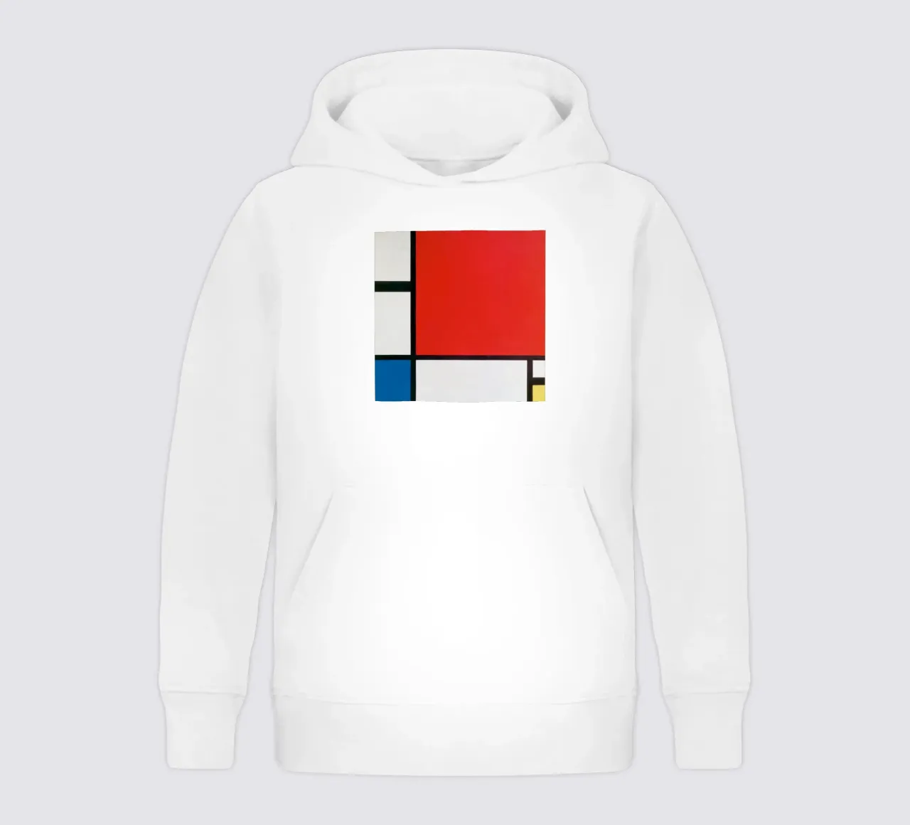 Piet Mondriaan, Composizione Mondrian II in rosso, blu, giallo felpa bambino con cappuccio da William Store