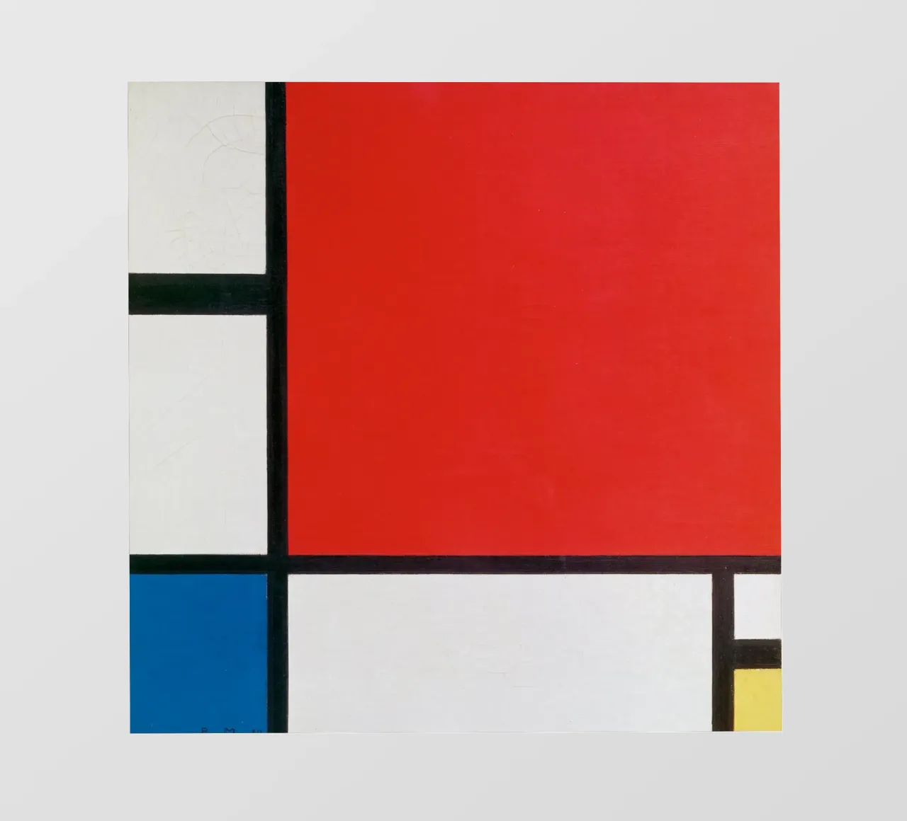 Piet Mondriaan, Composizione Mondrian II in rosso, blu, giallo pellicola backlit da William Store