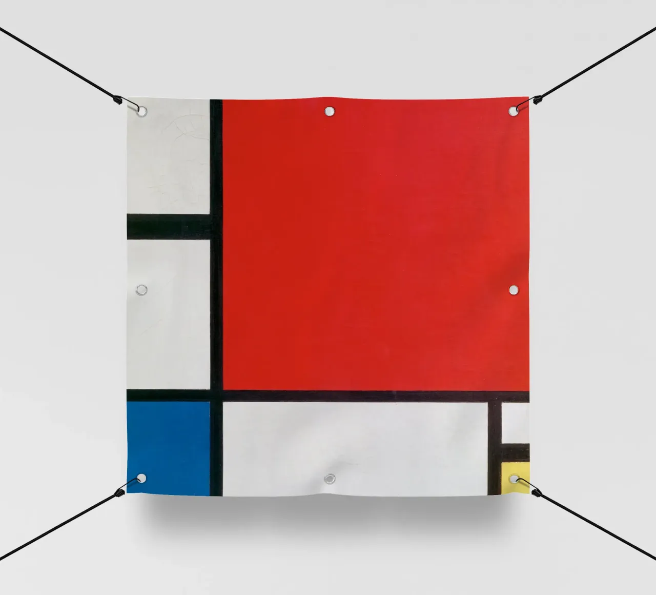 Piet Mondriaan, Composizione Mondrian II in rosso, blu, giallo telo in pvc da William Store