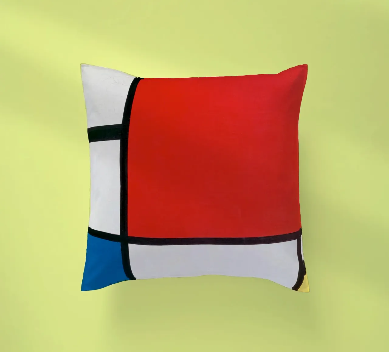Piet Mondriaan, Composizione Mondrian II in rosso, blu, giallo cuscino da William Store