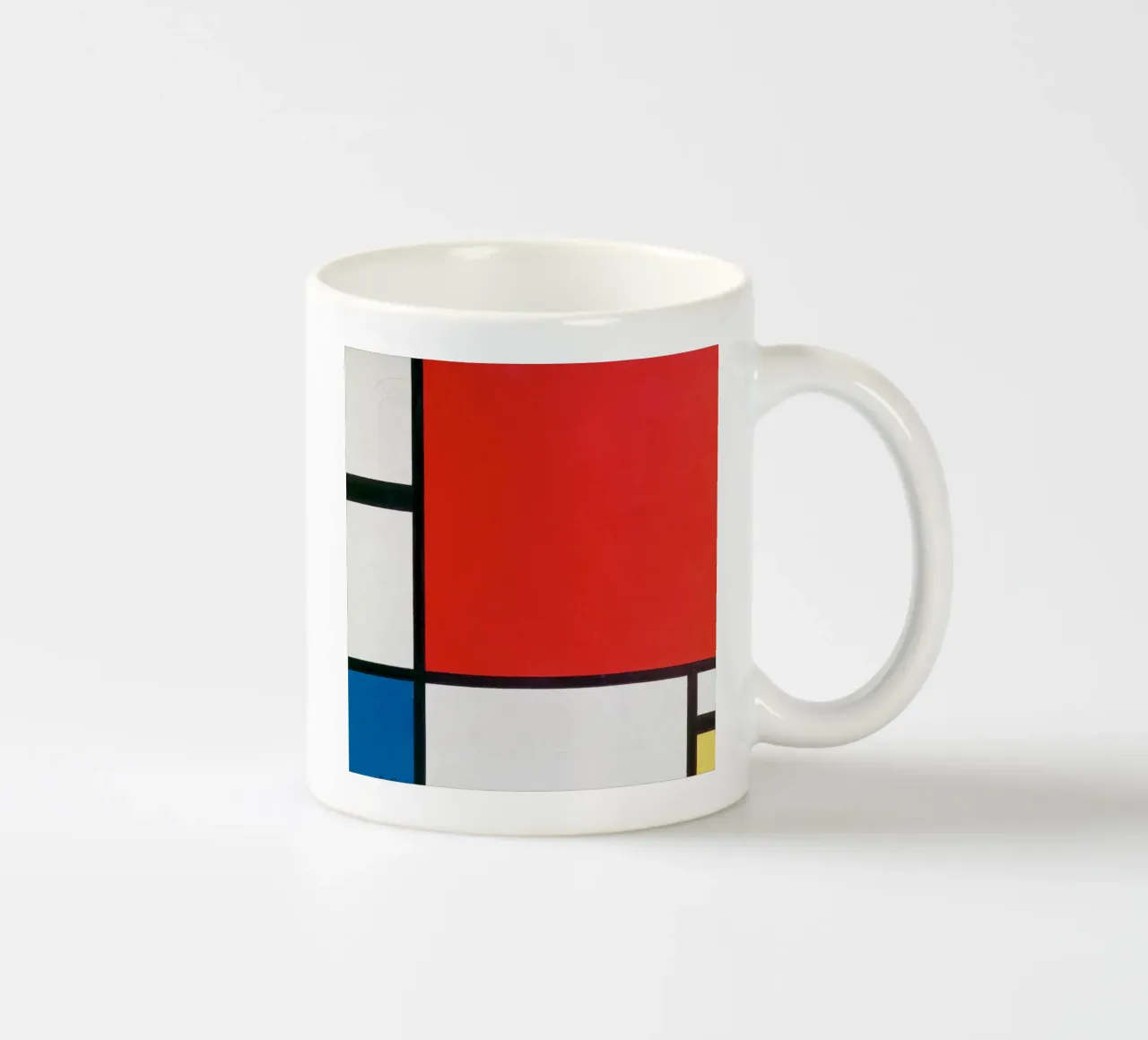 Piet Mondriaan, Composizione Mondrian II in rosso, blu, giallo tazza in ceramica da William Store