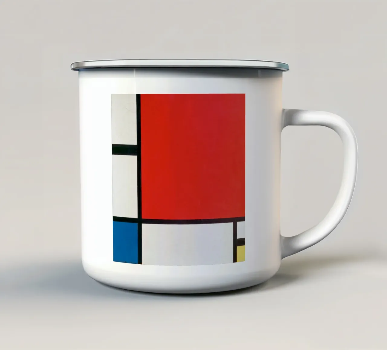 Piet Mondriaan, Composizione Mondrian II in rosso, blu, giallo tazza in smalto da William Store