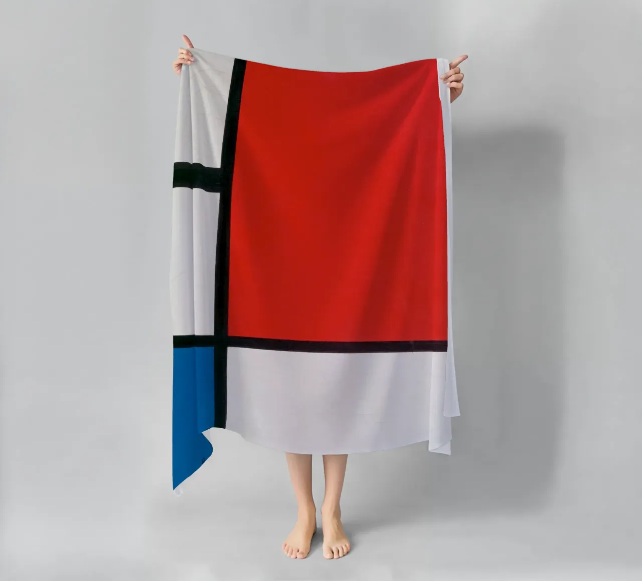 Piet Mondriaan, Composizione Mondrian II in rosso, blu, giallo telo mare da William Store