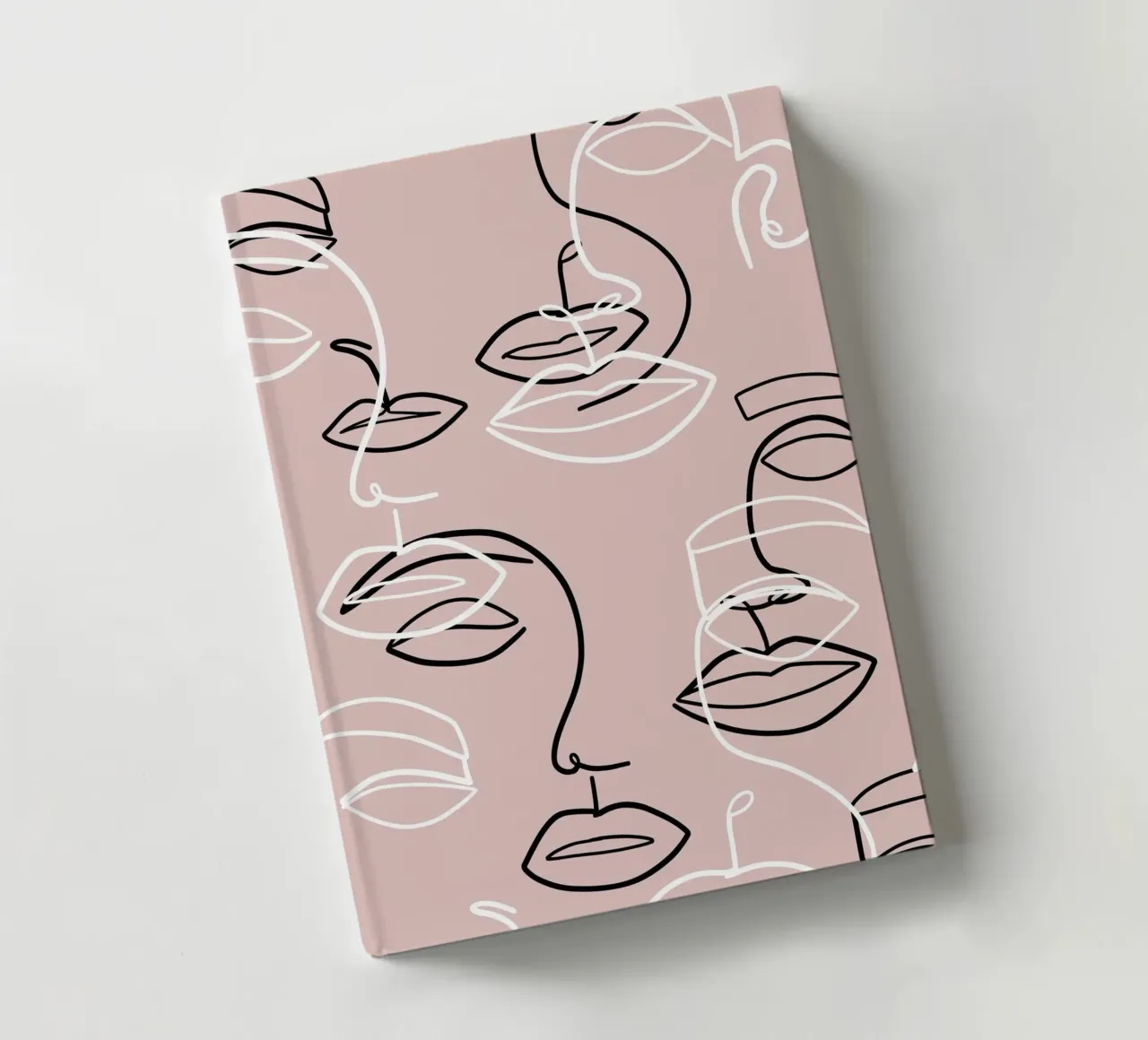 Faces - Rosa Linienzeichnung notebook by BAINAI