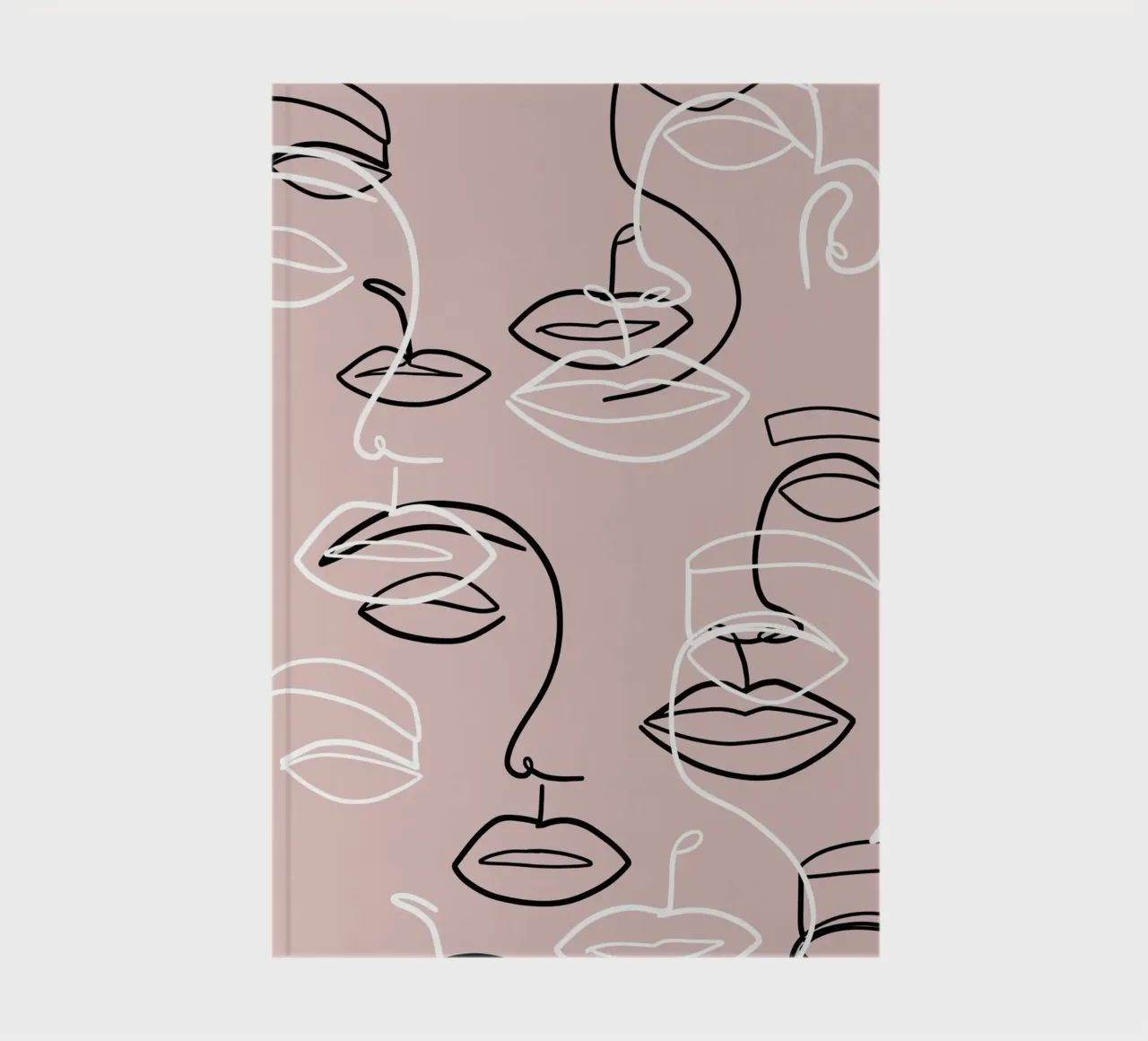 Faces - Rosa Linienzeichnung notebook by BAINAI