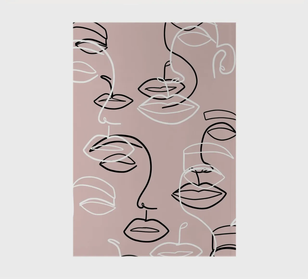 Faces - Rosa Linienzeichnung notebook by BAINAI