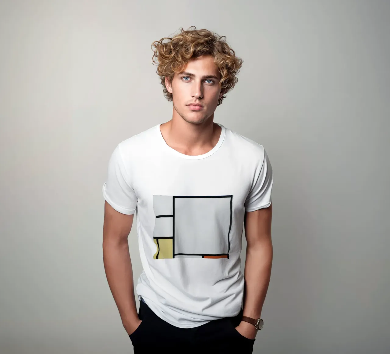 Piet Mondrian - Composizione con blu, rosso, giallo e nero t-shirt da William Store