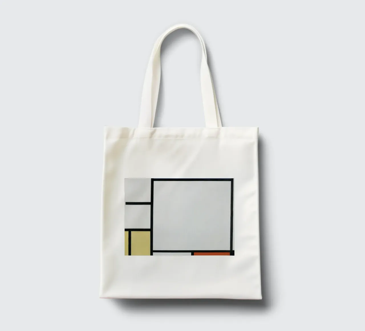 Piet Mondrian - Composizione con blu, rosso, giallo e nero borsa in juta da William Store