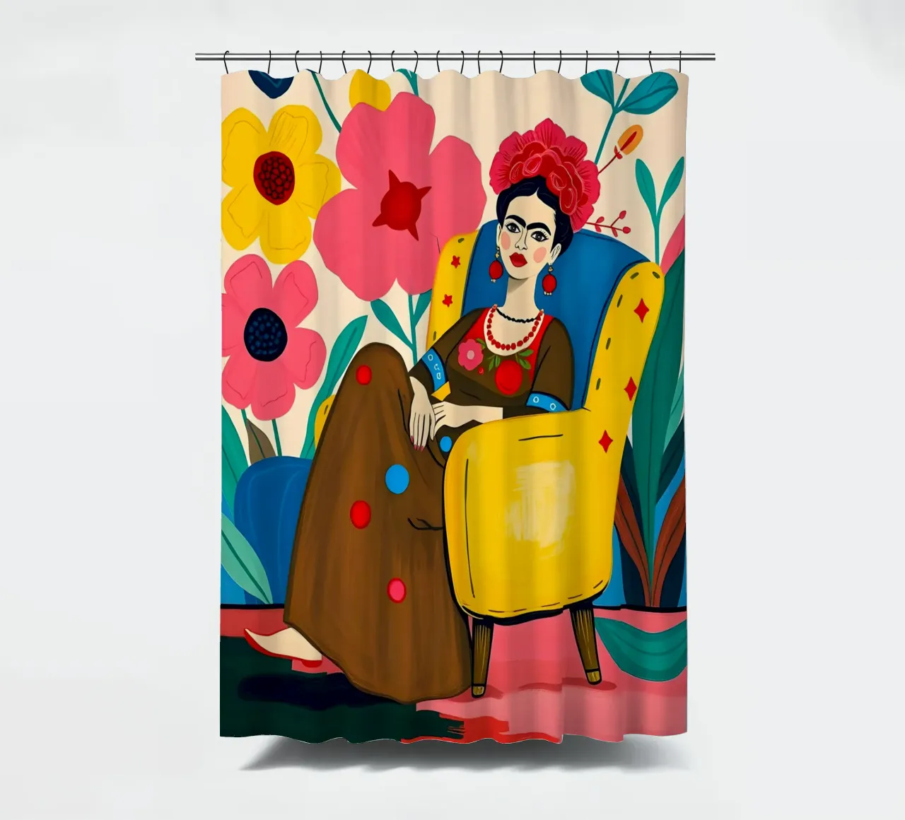 FRIDA KAHLO SEDUTA SU UNA SEDIA tenda da doccia da ARTOMATIC