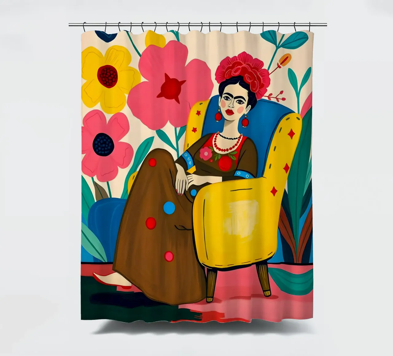 FRIDA KAHLO SEDUTA SU UNA SEDIA tenda da doccia da ARTOMATIC